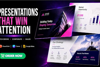 design urgent corporate presentation, animated presentation and sales deck