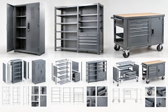 design custom metal cabinets, storage units, and rolling industrial carts