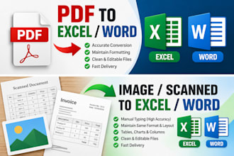 convert PDF or images to excel word accurately