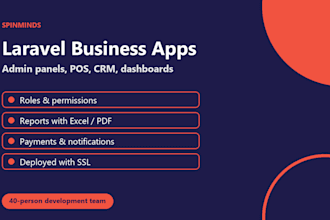 build a custom laravel web app, admin panel or business dashboard