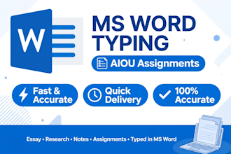 do data entry and ms word typing for aiou