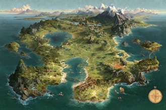 draw custom travel illustrated vector map design