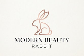 do modern beauty rabbit logo design