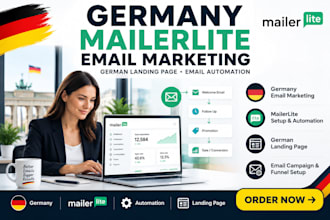set up germany mailerlite email marketing, automation, german landing page