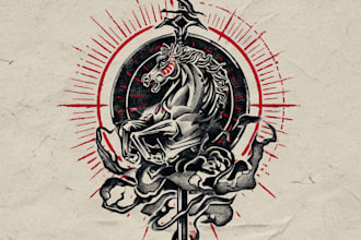 create custom traditional tattoo art logo