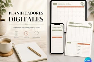 design custom digital planners and productivity templates in canva