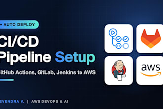 build a ci cd pipeline with github actions, gitlab or jenkins to AWS