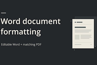 format your word document and deliver an editable docx and PDF