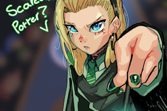 draw anime characters for you