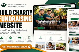 build charity fundraising website, crowdfunding website and donation platform