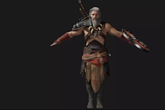 model realistic 3d game character, low poly 3d model, ready for unity and unreal