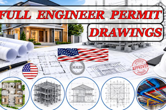 full engineer permit set, building permit, california engineer, engineer stamp