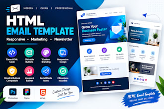 convert figma, jpg, PSD, png and PDF to HTML email template