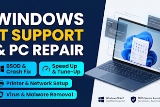 provide remote IT support and troubleshooting for windows PC