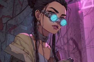 design cyberpunk character, original character design