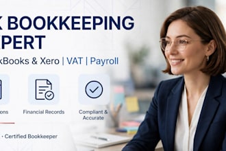 do UK bookkeeping in quickbooks and xero with vat payroll