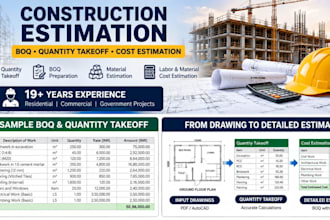 do construction quantity takeoff boq and cost estimation