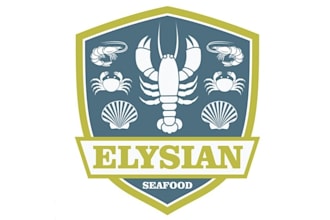 design seafood vendor historic market building logo