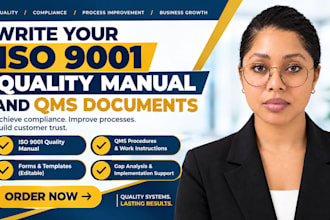 write your iso 9001 quality manual and qms documents