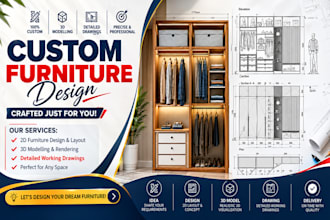 millwork shop drawing, custom furniture design