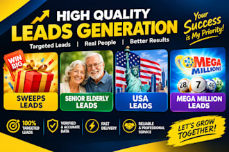 sweeps leads, senior elderly leads, usa leads and mega million