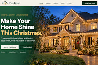 design wix holiday service website christmas lighting decoration website