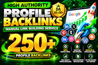 build 250 manual profile backlinks with quality SEO link building