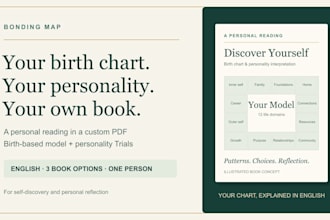 create a birth chart and personality reading in a custom PDF book