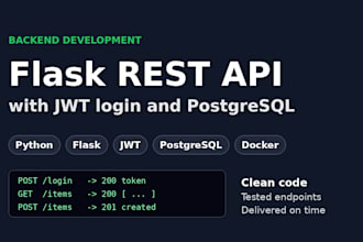 build a flask rest API with jwt login and postgresql