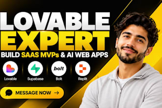 build lovable ai web app, fix saas mvp with supabase and API integration