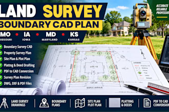 create missouri iowa maryland kansas land survey boundary cad plan