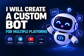 develop custom discord, telegram and youtube automation bots
