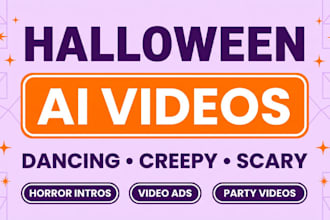 create scary halloween music dance videos, horror  intros, ai video ads