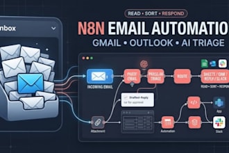 build n8n email automation workflows for gmail, outlook and inbox triage