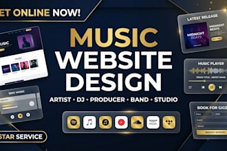 create a music website for artist dj producer band or studio