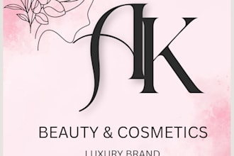 design luxury monogram logo for beauty and cosmetic brand