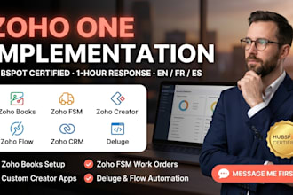 zoho one implementation zoho books zoho fsm deluge zoho creator zoho flow setup