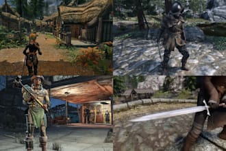 create custom skyrim mod armor weapon for se ae, fallout 4, bg3, 3d model