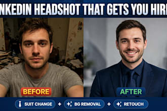 do linkedin headshot retouch and background removal