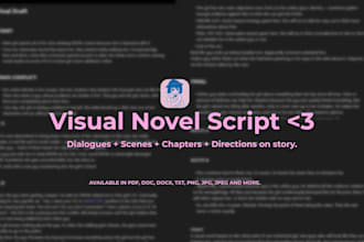 write your visual novel script and story