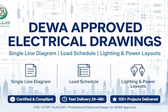 do dewa approved electrical drawings, single line diagrams and load schedule