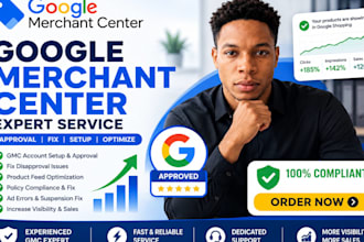 setup  google merchant center, fix misrepresentation, suspension and shopping