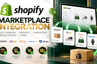 shopify marketplace integration multi vendor product inventory order update sync