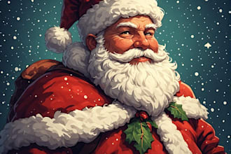 draw a realistic santa claus portrait from your ideas
