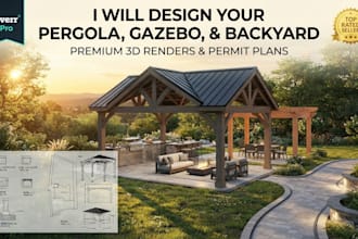 provide architectural plans for pergola, gazebo patio cover pavilion city permit
