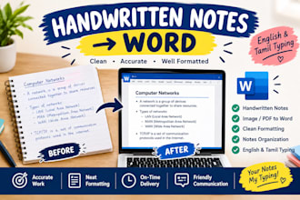 convert handwritten notes into a clean word document