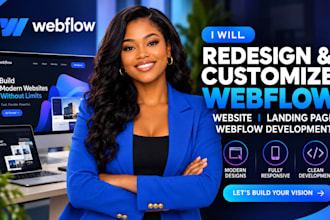 redesign, customize webflow website, webflow landing page, webflow development