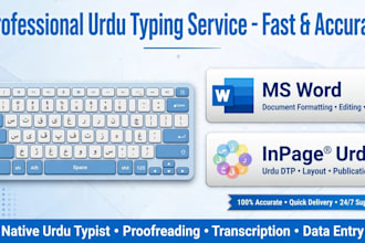 type scanned urdu books and images into ms word and inpage