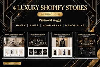 design luxury shopify store for jewellery abaya decor