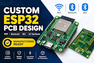 design esp32 wifi bluetooth iot pcb, schematic and pcb layout